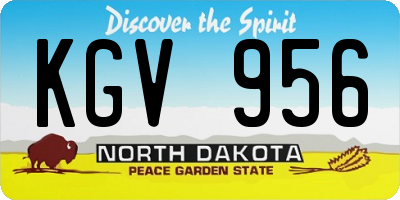 ND license plate KGV956