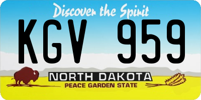 ND license plate KGV959