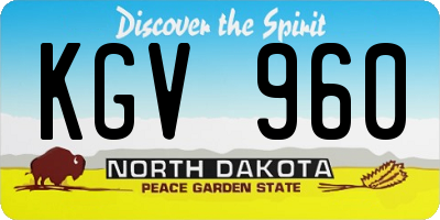 ND license plate KGV960