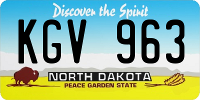 ND license plate KGV963