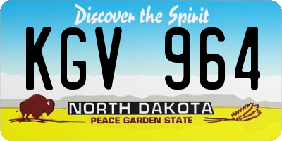 ND license plate KGV964