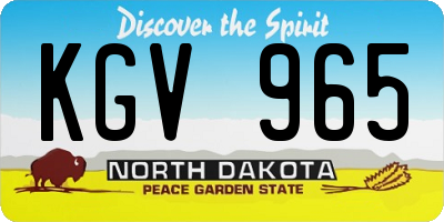 ND license plate KGV965