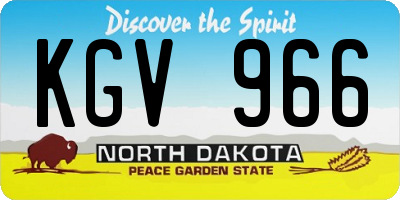ND license plate KGV966