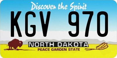 ND license plate KGV970