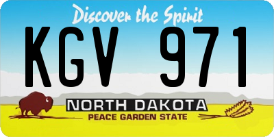 ND license plate KGV971