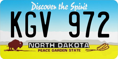 ND license plate KGV972