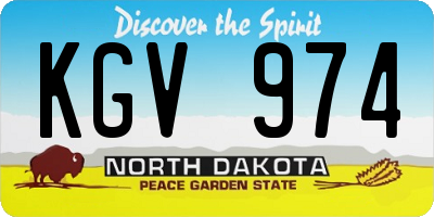 ND license plate KGV974