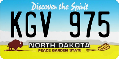 ND license plate KGV975