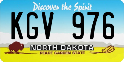 ND license plate KGV976