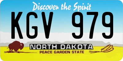 ND license plate KGV979