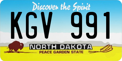 ND license plate KGV991