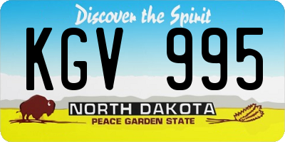 ND license plate KGV995