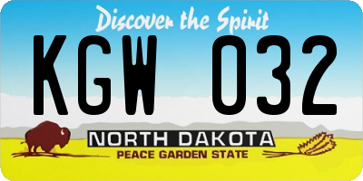 ND license plate KGW032