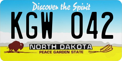ND license plate KGW042