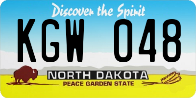ND license plate KGW048