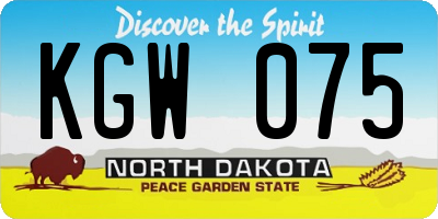 ND license plate KGW075
