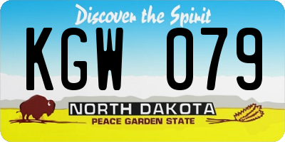 ND license plate KGW079