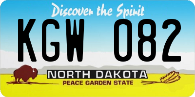 ND license plate KGW082