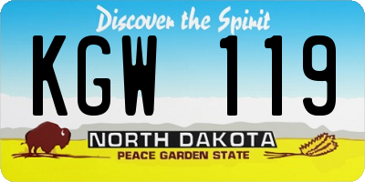 ND license plate KGW119