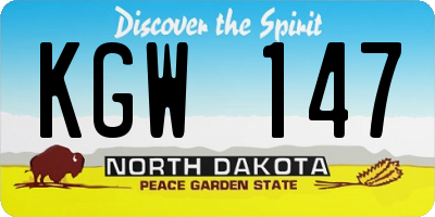 ND license plate KGW147