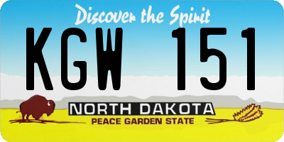 ND license plate KGW151