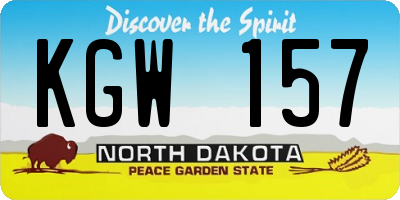 ND license plate KGW157