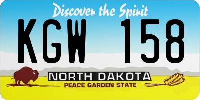 ND license plate KGW158