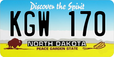 ND license plate KGW170