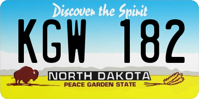ND license plate KGW182