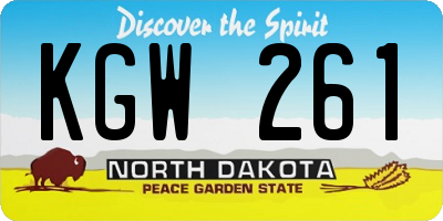 ND license plate KGW261