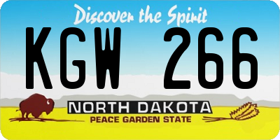 ND license plate KGW266