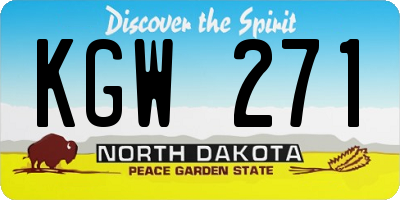 ND license plate KGW271
