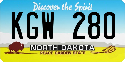 ND license plate KGW280