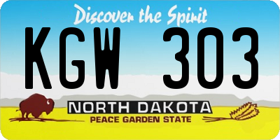 ND license plate KGW303