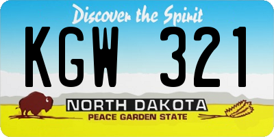 ND license plate KGW321