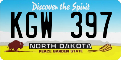 ND license plate KGW397