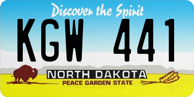 ND license plate KGW441