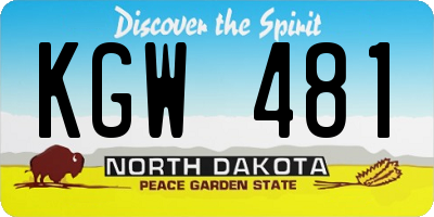 ND license plate KGW481
