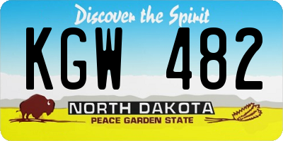ND license plate KGW482
