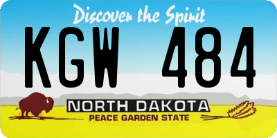 ND license plate KGW484