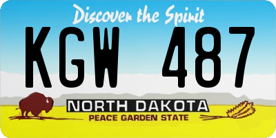 ND license plate KGW487