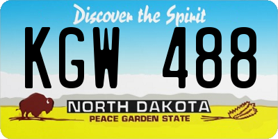ND license plate KGW488