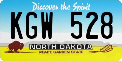 ND license plate KGW528