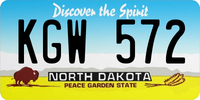 ND license plate KGW572