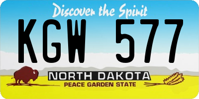 ND license plate KGW577