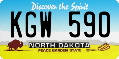 ND license plate KGW590