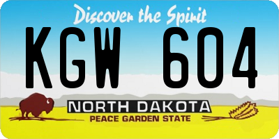ND license plate KGW604