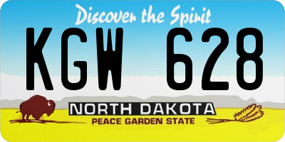 ND license plate KGW628