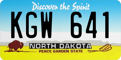 ND license plate KGW641