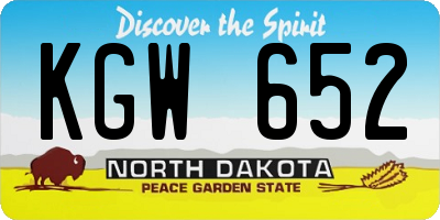 ND license plate KGW652